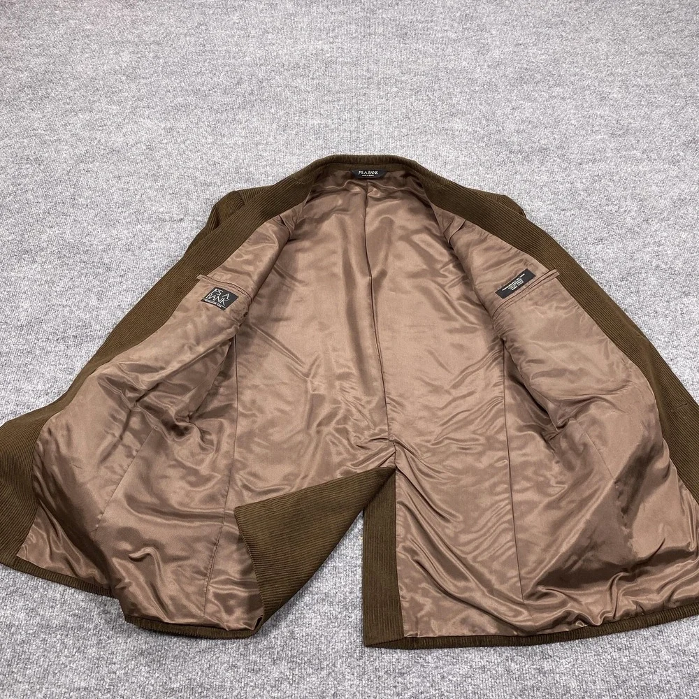 Jos. A. Bank Sport Coat Mens 42 Brown‎ Corduroy Wool Silk Single-Breasted Blazer
